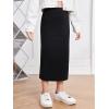 imageMilumia Girls Casual High Waist Long Pencil Skirt Comfy Plain Straight SkirtsBlack
