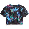 imageMilumia Girls Ink Splatter Printed Crop Tops Tee Vintage Short Sleeve Crewneck TshirtMulti Blue