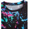 imageMilumia Girls Ink Splatter Printed Crop Tops Tee Vintage Short Sleeve Crewneck TshirtMulti Blue