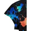 imageMilumia Girls Ink Splatter Printed Crop Tops Tee Vintage Short Sleeve Crewneck TshirtMulti Blue Orange