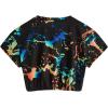 imageMilumia Girls Ink Splatter Printed Crop Tops Tee Vintage Short Sleeve Crewneck TshirtMulti Blue Orange