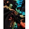 imageMilumia Girls Ink Splatter Printed Crop Tops Tee Vintage Short Sleeve Crewneck TshirtMulti Blue Orange