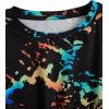 imageMilumia Girls Ink Splatter Printed Crop Tops Tee Vintage Short Sleeve Crewneck TshirtMulti Blue Orange