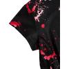 imageMilumia Girls Ink Splatter Printed Crop Tops Tee Vintage Short Sleeve Crewneck TshirtRed