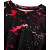 imageMilumia Girls Ink Splatter Printed Crop Tops Tee Vintage Short Sleeve Crewneck TshirtRed