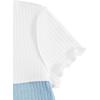 imageMilumia Girls Rib Knit Color Block Crop Tee Short Sleeve Lettuce Trim Crewneck TshirtBeige and Blue