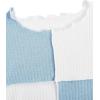imageMilumia Girls Rib Knit Color Block Crop Tee Short Sleeve Lettuce Trim Crewneck TshirtBeige and Blue