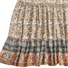 imageMilumia Women Boho Vintage Floral Print Long Skirt Summer Tiered Maxi SkirtBeige