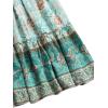 imageMilumia Women Boho Vintage Floral Print Long Skirt Summer Tiered Maxi SkirtMulti Teal Blue Floral