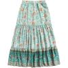 imageMilumia Women Boho Vintage Floral Print Long Skirt Summer Tiered Maxi SkirtMulti Teal Blue Floral