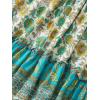 imageMilumia Women Boho Vintage Floral Print Long Skirt Summer Tiered Maxi SkirtTeal Blue Floral