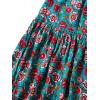 imageMilumia Women Boho Vintage Floral Print Long Skirt Summer Tiered Maxi SkirtTeal Green Floral