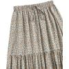 imageMilumia Women Boho Vintage Floral Print Long Skirt Summer Tiered Maxi SkirtYellow and Blue