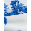 imageMilumia Women Floral Mesh Strapless Ruched Tube Top Split Hem Sleeveless Bandeau Crop TopsBlue