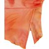 imageMilumia Women Floral Mesh Strapless Ruched Tube Top Split Hem Sleeveless Bandeau Crop TopsBurnt Orange
