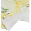 imageMilumia Women Floral Mesh Strapless Ruched Tube Top Split Hem Sleeveless Bandeau Crop TopsButter Yellow