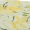 imageMilumia Women Floral Mesh Strapless Ruched Tube Top Split Hem Sleeveless Bandeau Crop TopsButter Yellow