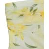 imageMilumia Women Floral Mesh Strapless Ruched Tube Top Split Hem Sleeveless Bandeau Crop TopsButter Yellow