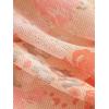 imageMilumia Women Floral Mesh Strapless Ruched Tube Top Split Hem Sleeveless Bandeau Crop TopsCoral Orange