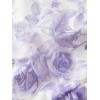 imageMilumia Women Floral Mesh Strapless Ruched Tube Top Split Hem Sleeveless Bandeau Crop TopsLilac Purple and White