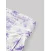 imageMilumia Women Floral Mesh Strapless Ruched Tube Top Split Hem Sleeveless Bandeau Crop TopsLilac Purple and White