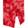 imageMilumia Women Floral Mesh Strapless Ruched Tube Top Split Hem Sleeveless Bandeau Crop TopsRed