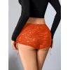 imageMilumia Women Lace Up Low Waisted Mini Shorts Tie Side Knot Rave Skinny Hot ShortsOrange