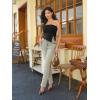 imageMilumia Women Mesh Tube Tops Split Hem Going Out Strapless Bandeau Tops Ruched Tank ShirtsBlack