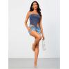 imageMilumia Women Mesh Tube Tops Split Hem Going Out Strapless Bandeau Tops Ruched Tank ShirtsBlue