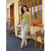 imageMilumia Women Mesh Tube Tops Split Hem Going Out Strapless Bandeau Tops Ruched Tank ShirtsGreen