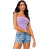 imageMilumia Women Mesh Tube Tops Split Hem Going Out Strapless Bandeau Tops Ruched Tank ShirtsLilac Purple