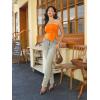 imageMilumia Women Mesh Tube Tops Split Hem Going Out Strapless Bandeau Tops Ruched Tank ShirtsOrange