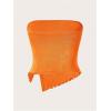 imageMilumia Women Mesh Tube Tops Split Hem Going Out Strapless Bandeau Tops Ruched Tank ShirtsOrange