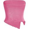 imageMilumia Women Mesh Tube Tops Split Hem Going Out Strapless Bandeau Tops Ruched Tank ShirtsPink