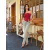 imageMilumia Women Mesh Tube Tops Split Hem Going Out Strapless Bandeau Tops Ruched Tank ShirtsRed