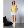 imageMilumia Women Mesh Tube Tops Split Hem Going Out Strapless Bandeau Tops Ruched Tank ShirtsYellow