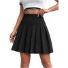 imageMilumia Women Pleated High Waisted Short Skirt Side Zipper A Line TennisDark Black