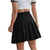 imageMilumia Women Pleated High Waisted Short Skirt Side Zipper A Line TennisDark Black