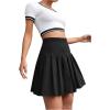 imageMilumia Women Pleated High Waisted Short Skirt Side Zipper A Line TennisDark Black