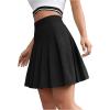 imageMilumia Women Pleated High Waisted Short Skirt Side Zipper A Line TennisDark Black