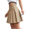 imageMilumia Women Pleated High Waisted Short Skirt Side Zipper A Line TennisKhaki