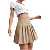 imageMilumia Women Pleated High Waisted Short Skirt Side Zipper A Line TennisKhaki