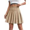 imageMilumia Women Pleated High Waisted Short Skirt Side Zipper A Line TennisKhaki