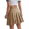 imageMilumia Women Pleated High Waisted Short Skirt Side Zipper A Line TennisKhaki