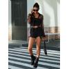imageMilumia Women Striped Mesh Sheer Button Up Shirt Long Sleeve Drop Shoulder Blouse TopBlack