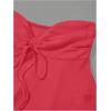 imageMilumia Women Tie Front Ruched Tube Top Strapless Flared Hem Peplum Bandeau TopsCoral Pink