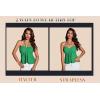imageMilumia Women Tie Front Ruched Tube Top Strapless Flared Hem Peplum Bandeau TopsGreen