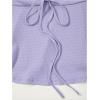 imageMilumia Women Tie Front Ruched Tube Top Strapless Flared Hem Peplum Bandeau TopsLilac Purple