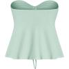 imageMilumia Women Tie Front Ruched Tube Top Strapless Flared Hem Peplum Bandeau TopsMint Green