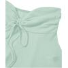 imageMilumia Women Tie Front Ruched Tube Top Strapless Flared Hem Peplum Bandeau TopsMint Green